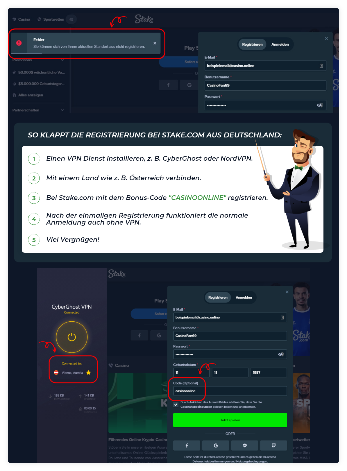 Stake Casino Registrierungsanleitung