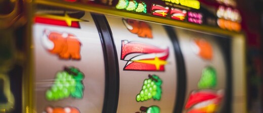 Land-based slot machine's closeup.