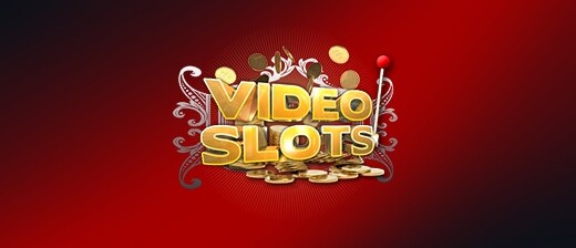 Videoslots Casino's logo on a red background.