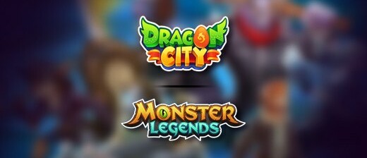 Dragon City's and Monster Legends' logos.